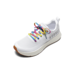 White Drive Mesh Shoe with Neon Glitch Shoelaces.