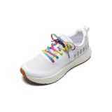 White Drive Mesh Shoe with Neon Glitch Shoelaces.