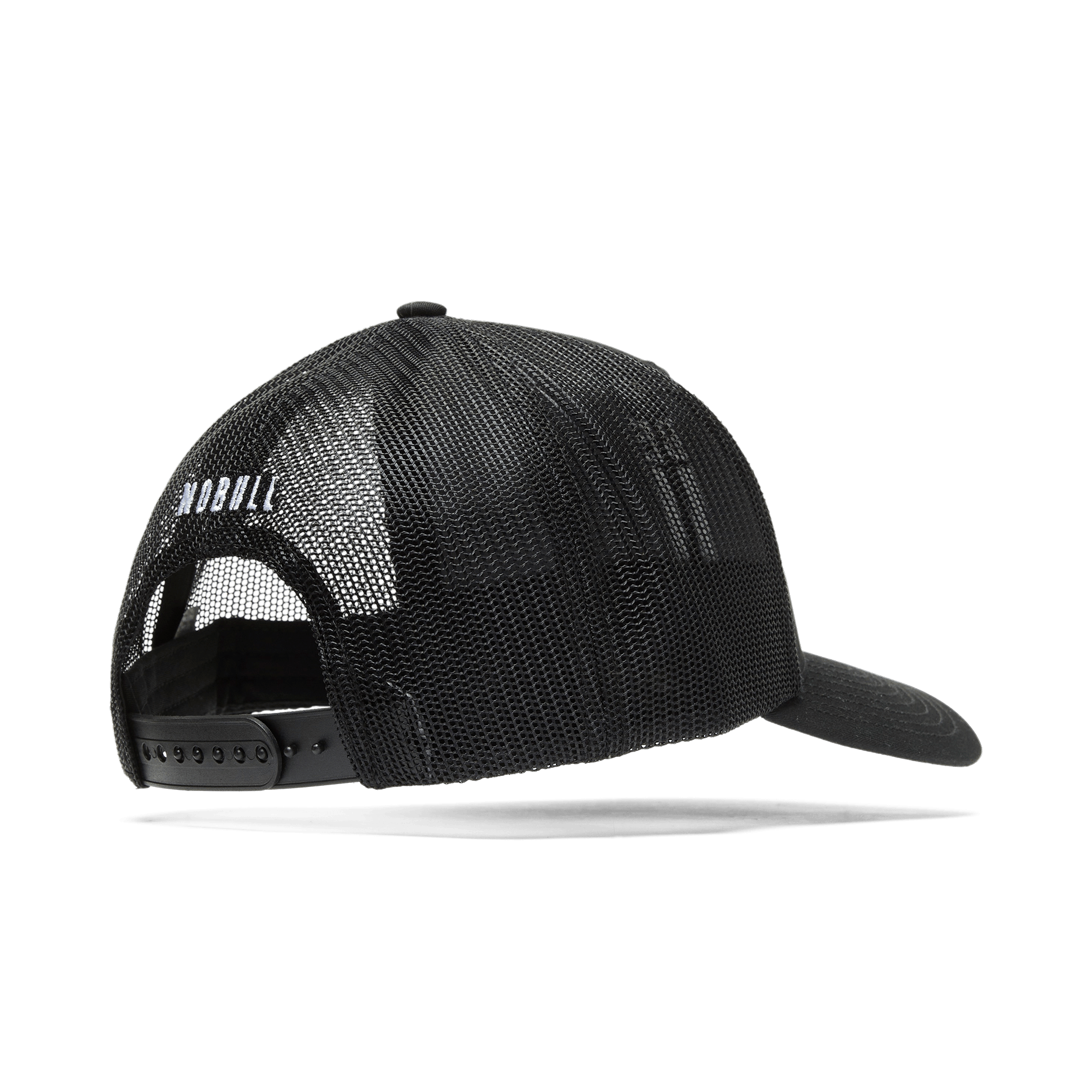 Black Be U Trucker Hat Back Silhouette Angle.