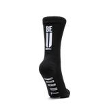 Black Be U Crew Sock Back Silhouette Angle.