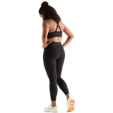 Black Women's High-Rise Matte Tight 25" Back Angle.