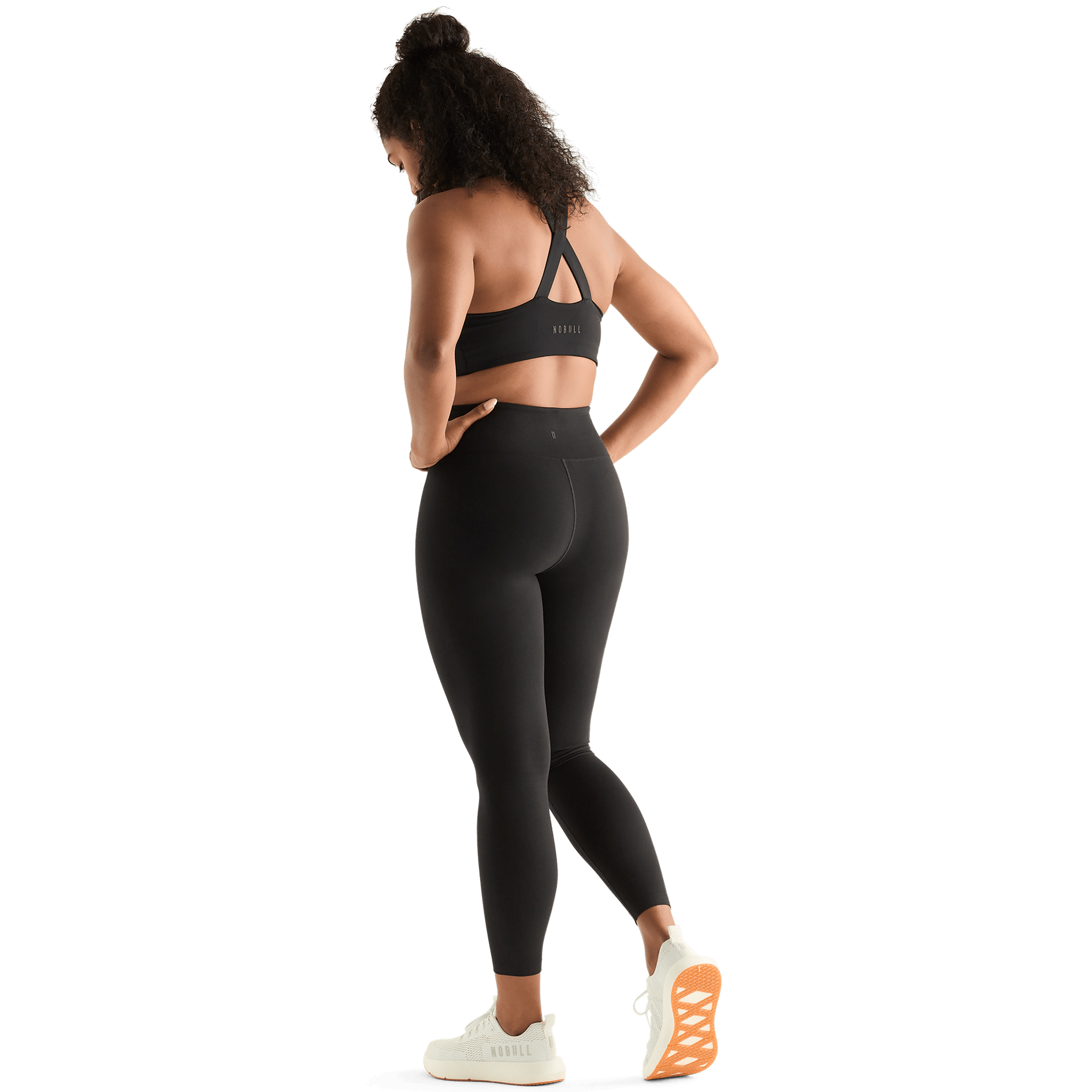 Black Women's High-Rise Matte Tight 25" Back Angle.