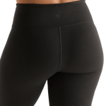 Black Women's High-Rise Matte Tight 25" Back Detail Angle.