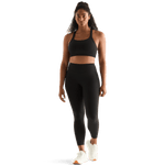 Black Women's High-Rise Matte Tight 25" Front Angle.