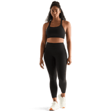 Black Women's High-Rise Matte Tight 25" Front Angle.