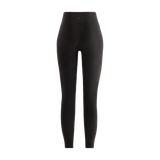 Black Women's High-Rise Matte Tight 25" Back Silhouette Angle.