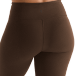 Chocolate Women's High-Rise Matte Tight 25" Back Angle.