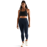 Night Navy Women's High-Rise Matte Tight 25" Front Angle. 