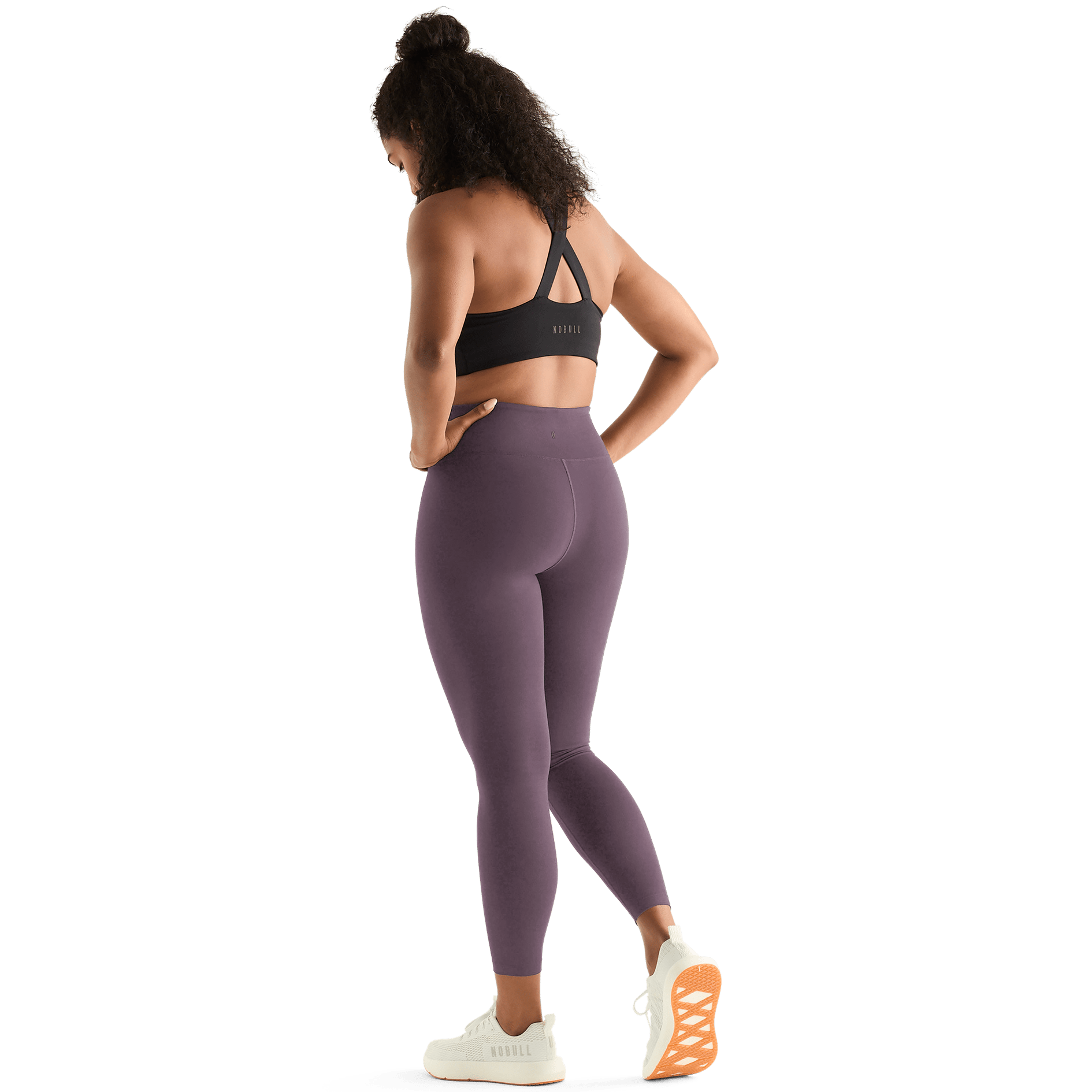 Black Plum Women's High-Rise Matte Tight 25" Back Angle.