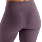 Black Plum Women's High-Rise Matte Tight 25" Back Detail Angle.