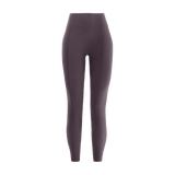 Black Plum Women's High-Rise Matte Tight 25" Silhouette Angle.