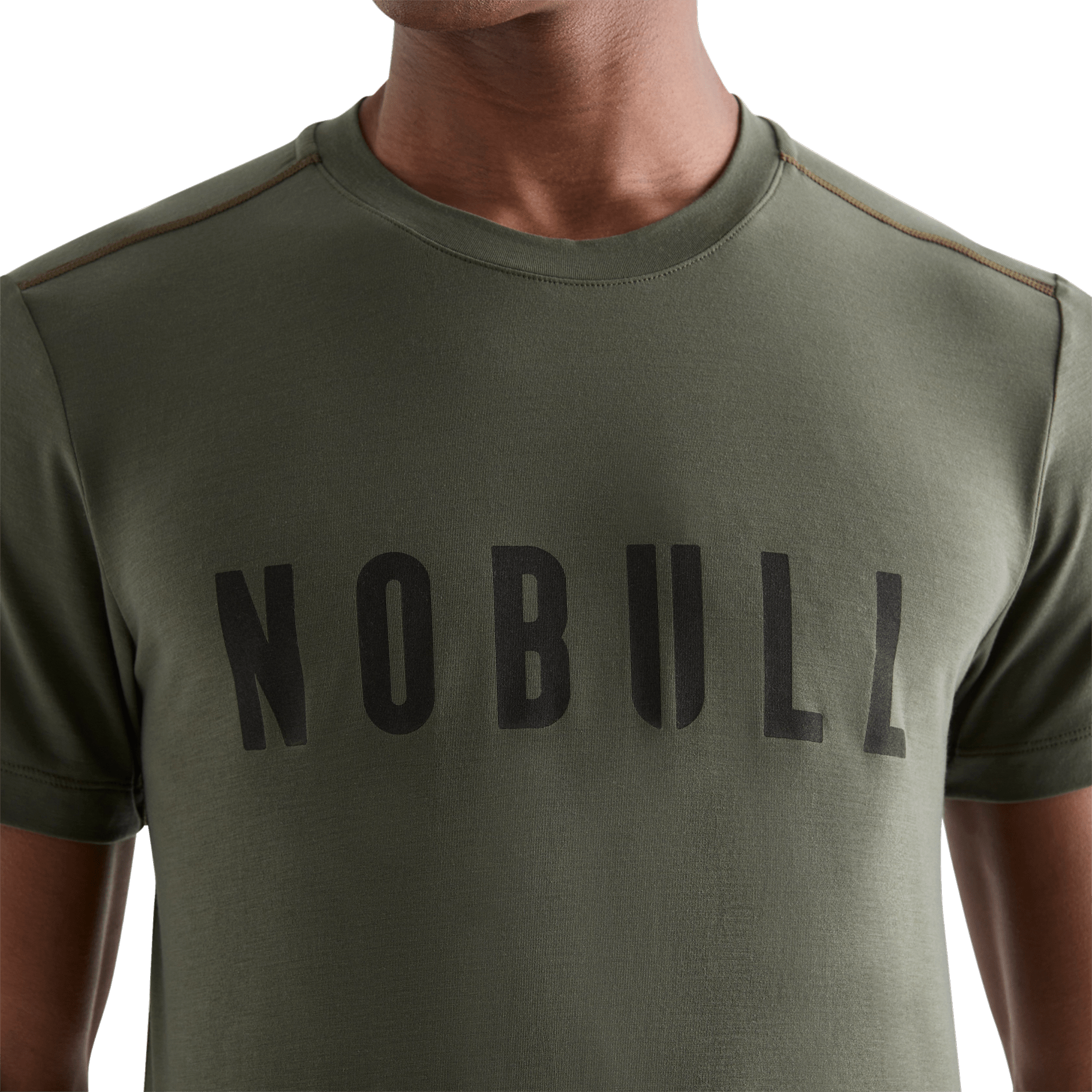 Men's Dark Army NOBULL Tee Detail Front Angle