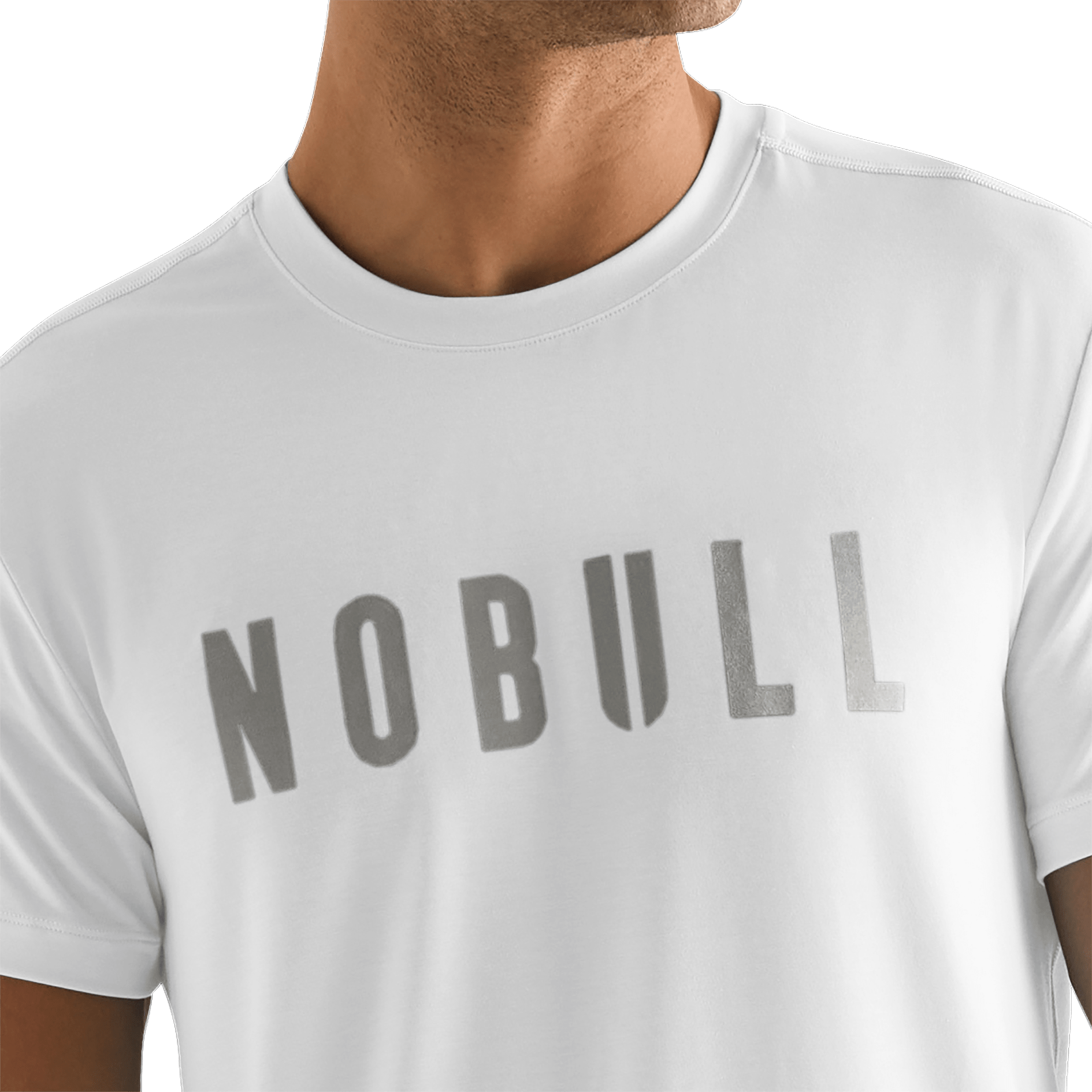 White Men's NOBULL Tee Detail Angle.