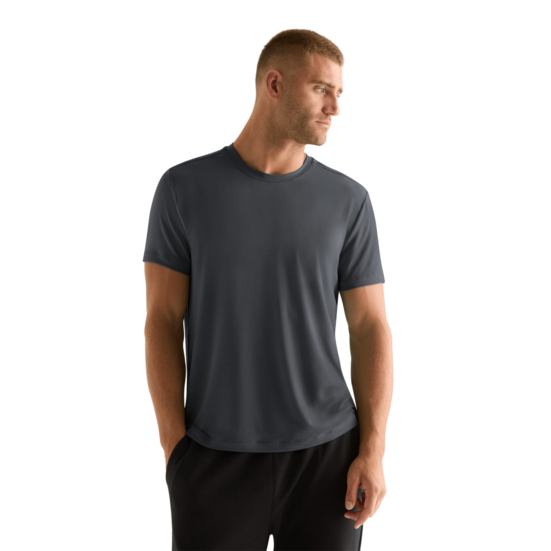 Charcoal Heather Men's Tee Front Angle.