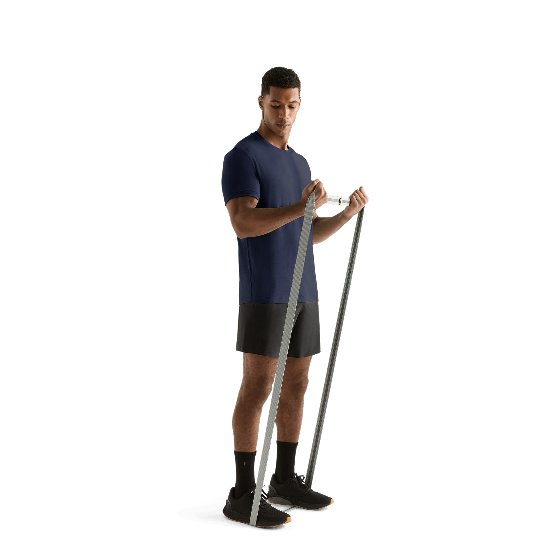 Night Navy Men's Tee Action Shot Angle.