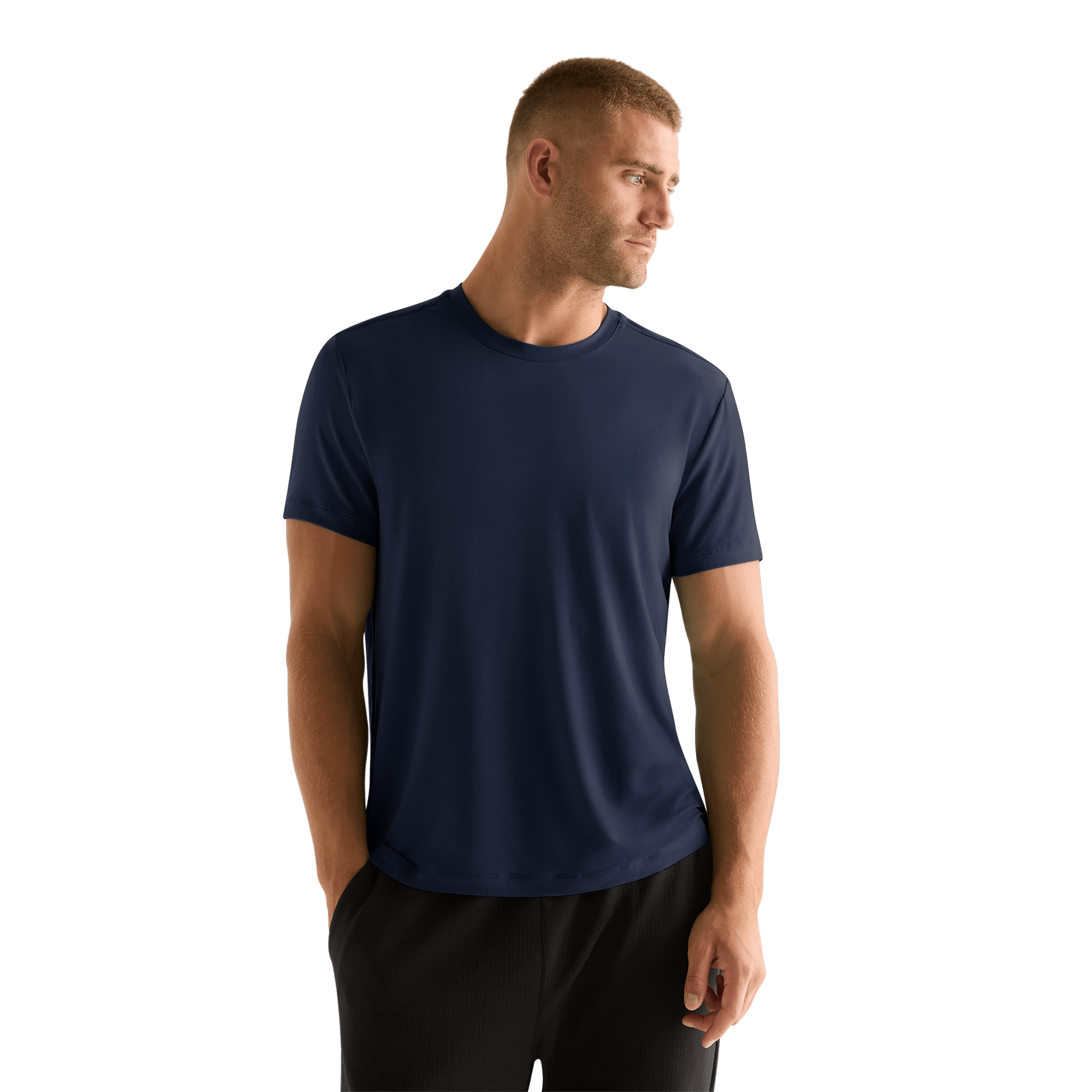 Night Navy Men's Tee Front Angle.
