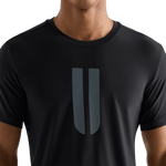 Black Men's U Tee Detail Angle.