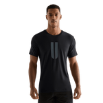 Black Men's U Tee Front Angle.