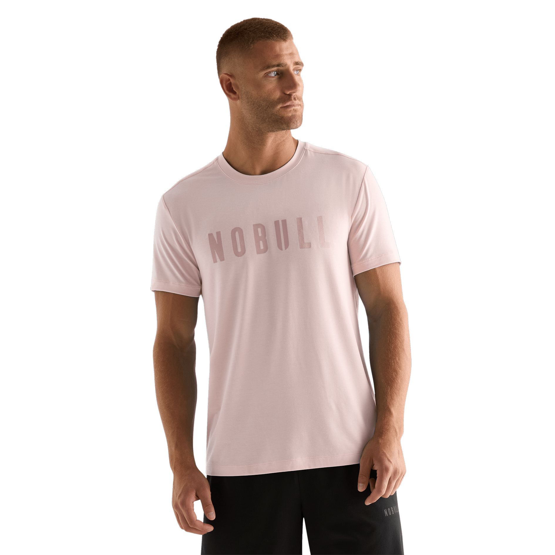 Dusty Rose Men's NOBULL Tee Front Angle.