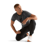 Charcoal Heather Men's U Tee Action Shot Angle.