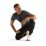 Charcoal Heather Men's U Tee Action Shot Angle.