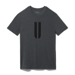 Charcoal Heather Men's U Tee Silhouette Angle.