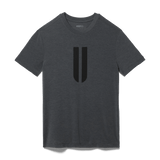 Charcoal Heather Men's U Tee Silhouette Angle.