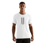 White Men's U Tee Front Angle.