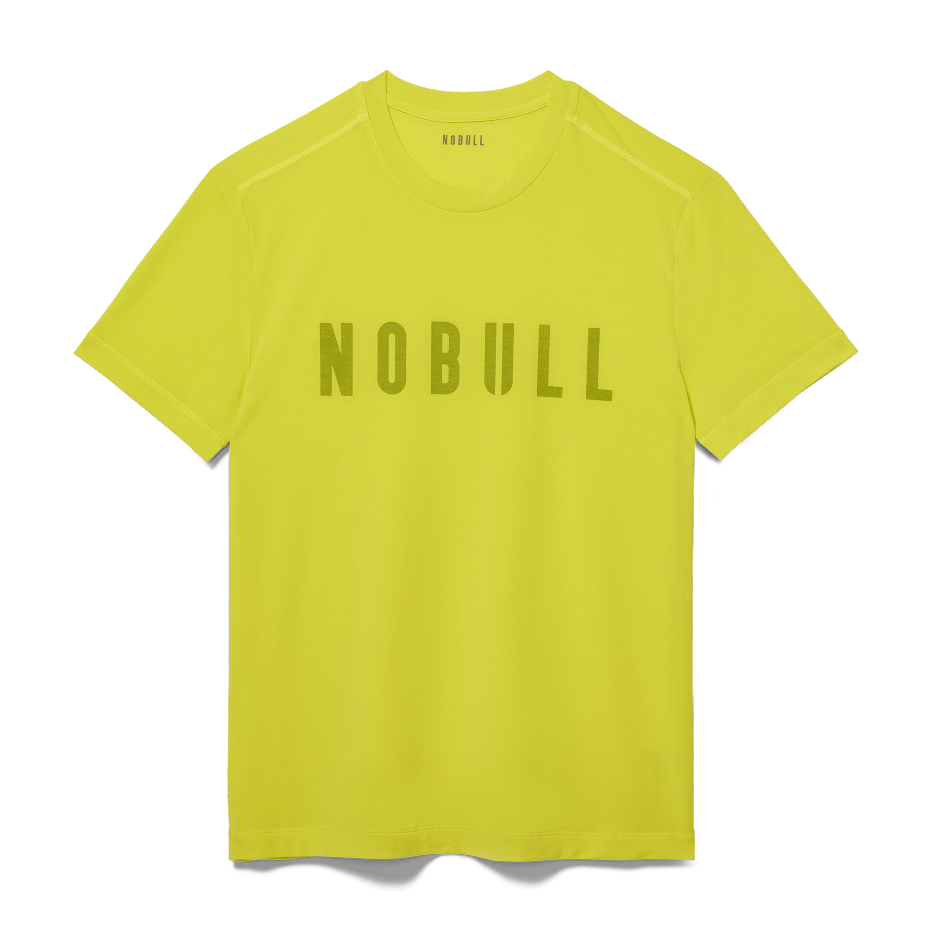 Neon Yellow Men's NOBULL Tee Silhouette Angle.