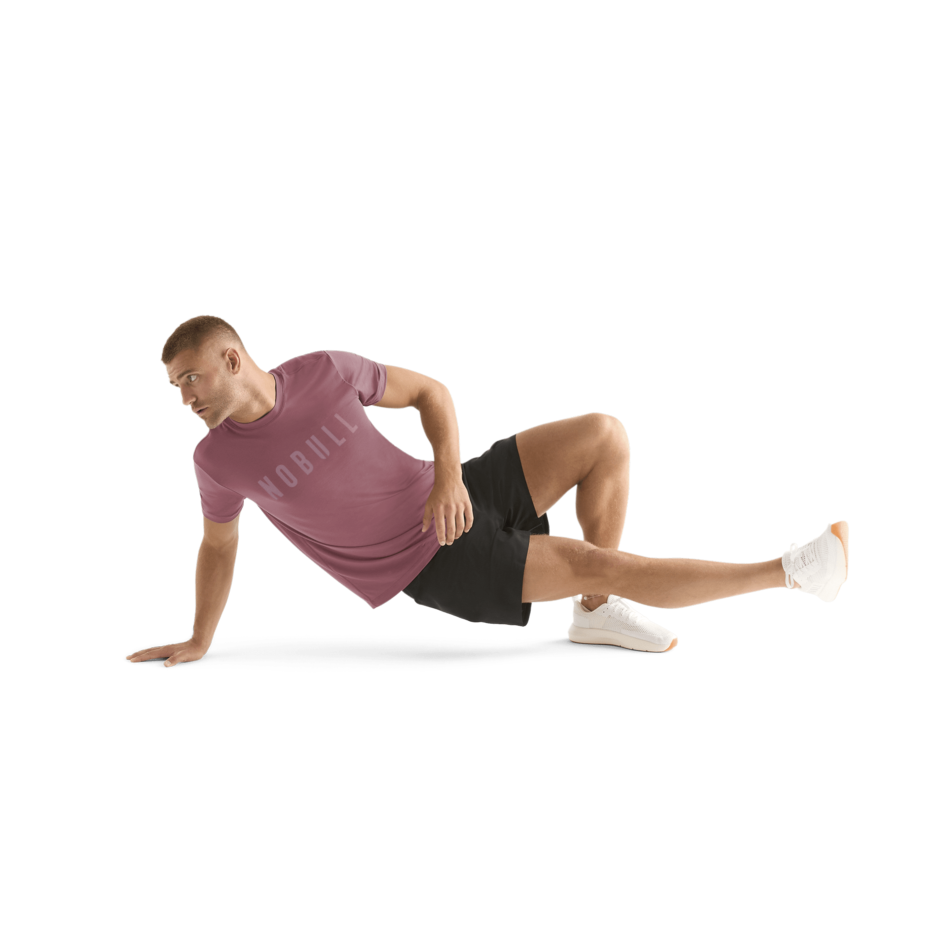 Shadow Rose Men's NOBULL Tee Action Shot Angle.
