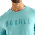 Aqua Heather Men's NOBULL Tee Front Detail Angle.