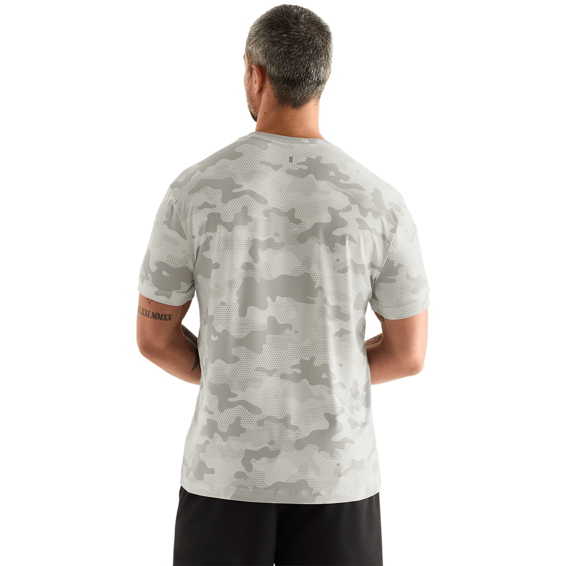 Light Grey Camo Men's Tee Back Angle.