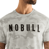 Light Grey Camo Men's Tee Front Detail Angle.
