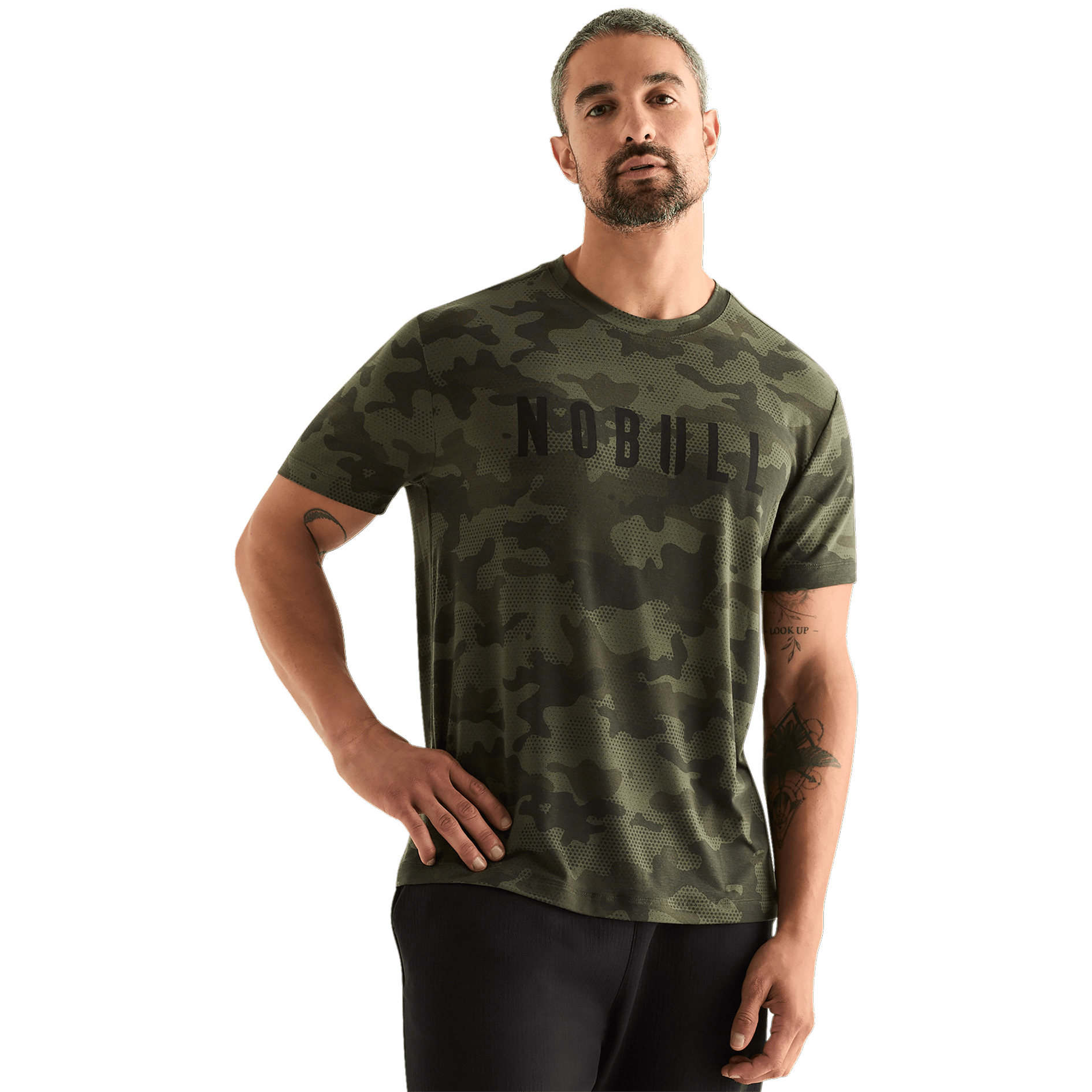 Dark Army Camo Men's Tee Front Angle.