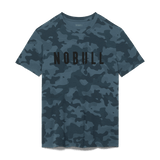 Coastal Blue Camo NOBULL Men's Tee Front Silhouette Angle.