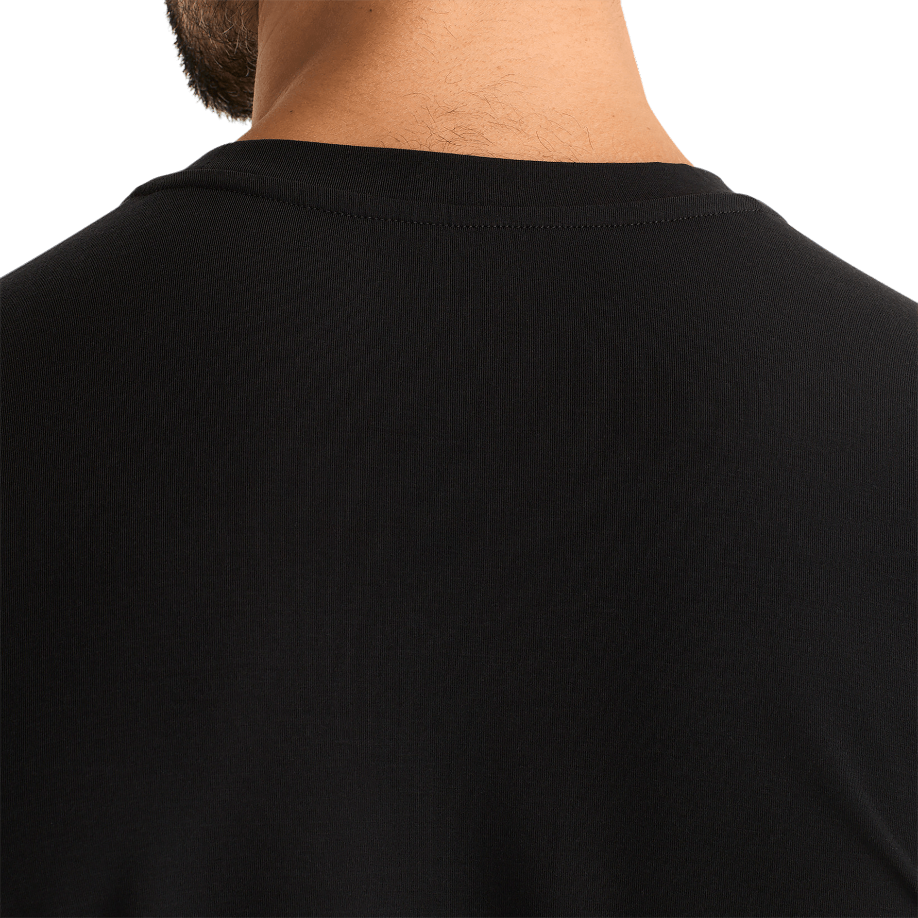 Men's Black Be U Tee Back Detail Angle.