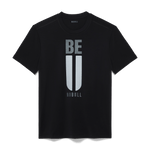 Men's Black Be U Tee Silhouette Angle.