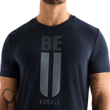 Night Navy Men's Be U Tee Front Detail Angle.