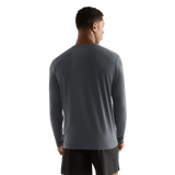 Charcoal Heather Men's NOBULL Long Sleeve Tee Back Angle.