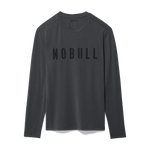 Charcoal Heather Men's NOBULL Long Sleeve Tee Silhouette Angle.