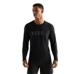 Black Men's NOBULL Long Sleeve Tee Front Angle.