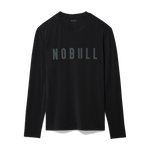 Black Men's NOBULL Long Sleeve Tee Silhouette Angle.
