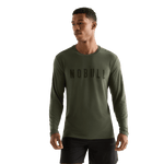 Dark Army Men's NOBULL Long Sleeve Tee Front Angle.