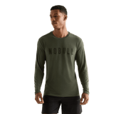 Dark Army Men's NOBULL Long Sleeve Tee Front Angle.