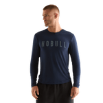 Night Navy Men's NOBULL Long Sleeve Tee Front Angle.