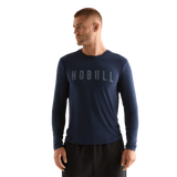 Night Navy Men's NOBULL Long Sleeve Tee Front Angle.