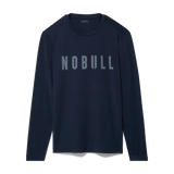 Night Navy Men's NOBULL Long Sleeve Tee Silhouette Angle.