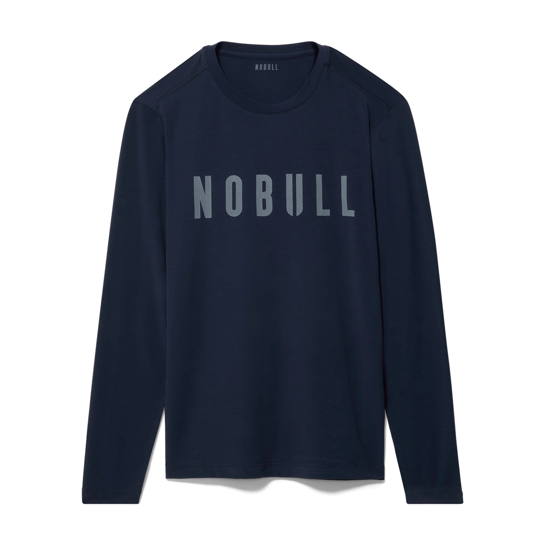 Night Navy Men's NOBULL Long Sleeve Tee Silhouette Angle.