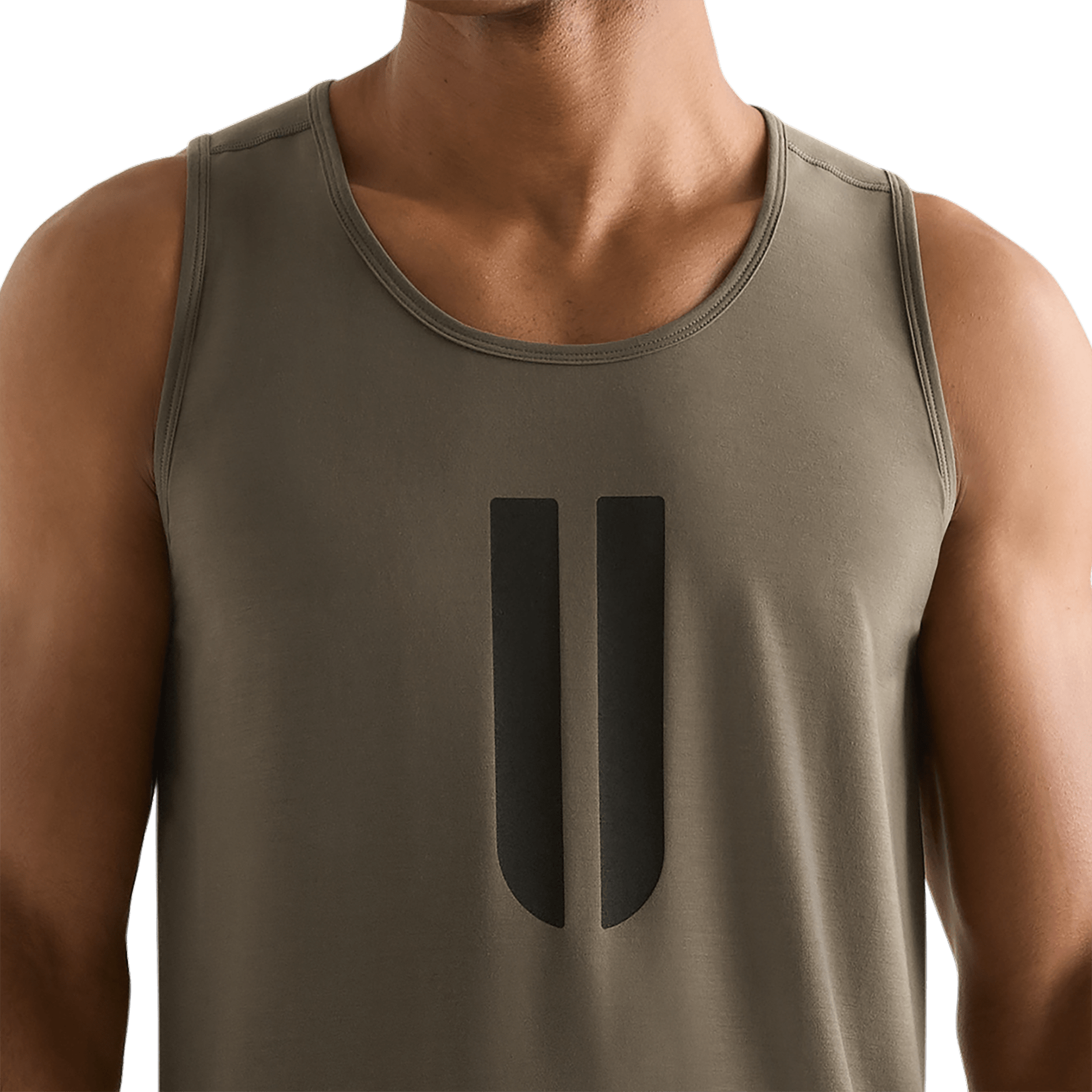 Dark Fallen Rock Men's U Tank Detail Angle.