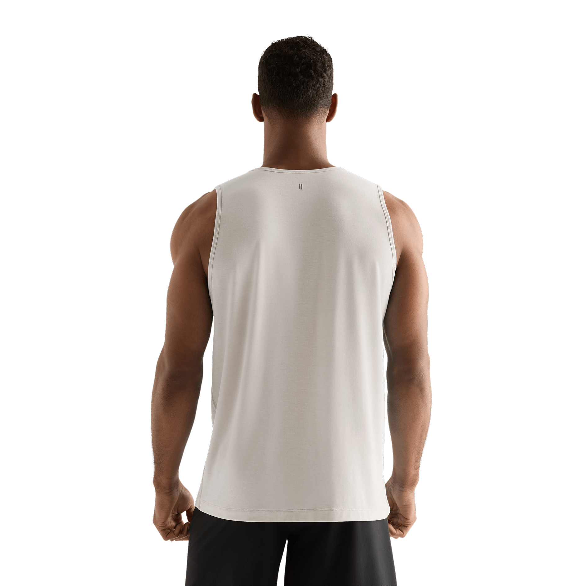 Oatmeal Men's NOBULL Tank Back Angle.